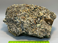 conglomerate rock with multicolored rock fragments